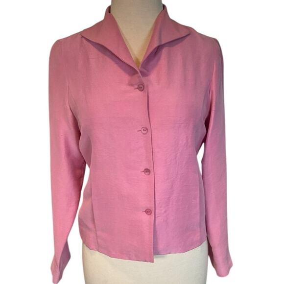 Eileen Fisher Lavender Purple Blazer Button Soft Top 100% Silk Size PP 0-2 - Picture 1 of 13